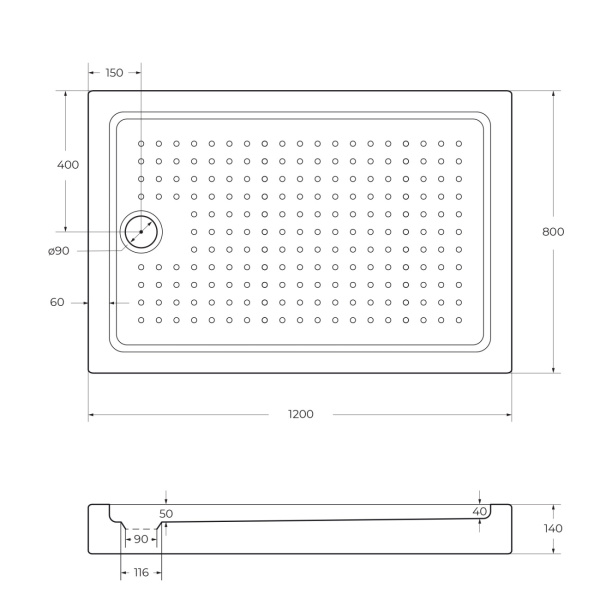 Душевой поддон низкий Cezares Tray TRAY-A-AH-120/80-15-W0 прямоугольный акрил 120x80 белый