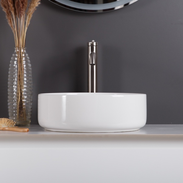 Раковина накладная круглая BelBagno  BB1357 фаянс цвет белый