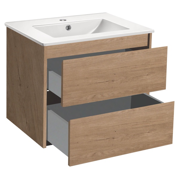 Тумба  подвесная Vincea Gio VMC-2G600NO 60 см  2 ящика цвет N.Oak 
