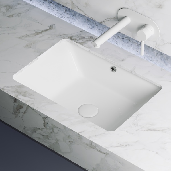 Раковина встраиваемая снизу прямоугольная Ceramica Nova Element CN6045 фарфор цвет белый