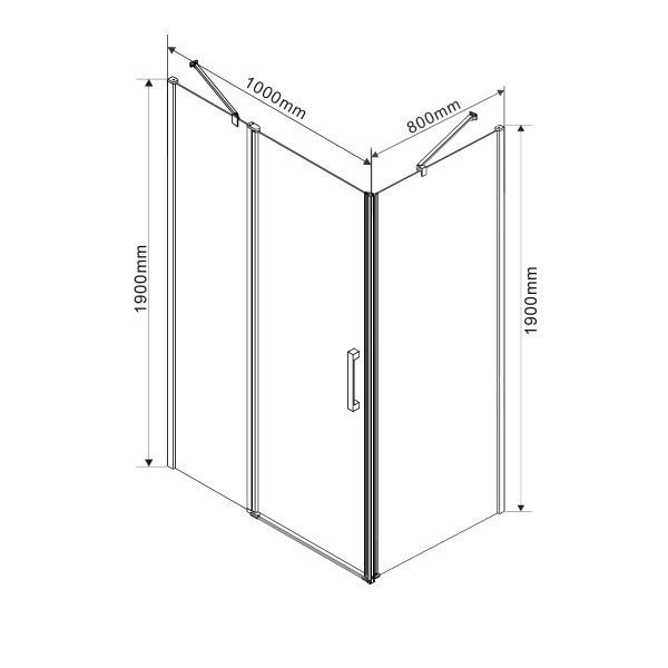 Душевой угол Vincea Orta VSR-1O8010CL прямоугольный 100x80 стекла прозрачные, профиль хром