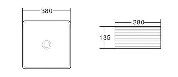 Раковина  квадратная  BelBagno  BB1407 фаянс цвет белый глянцевый