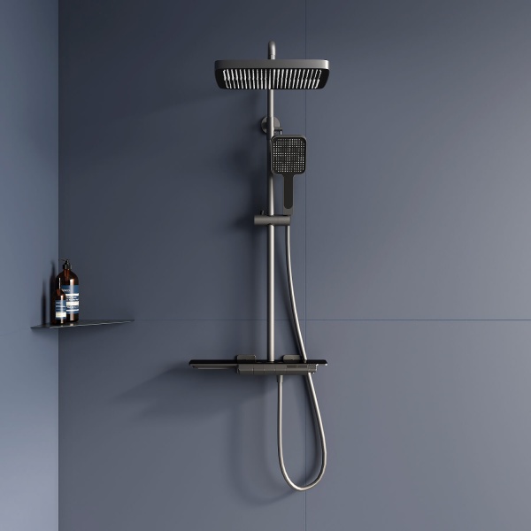 Душевая система со смесителем RGW Shower Panels 51140134-11 монтаж настенная с термостатом серый