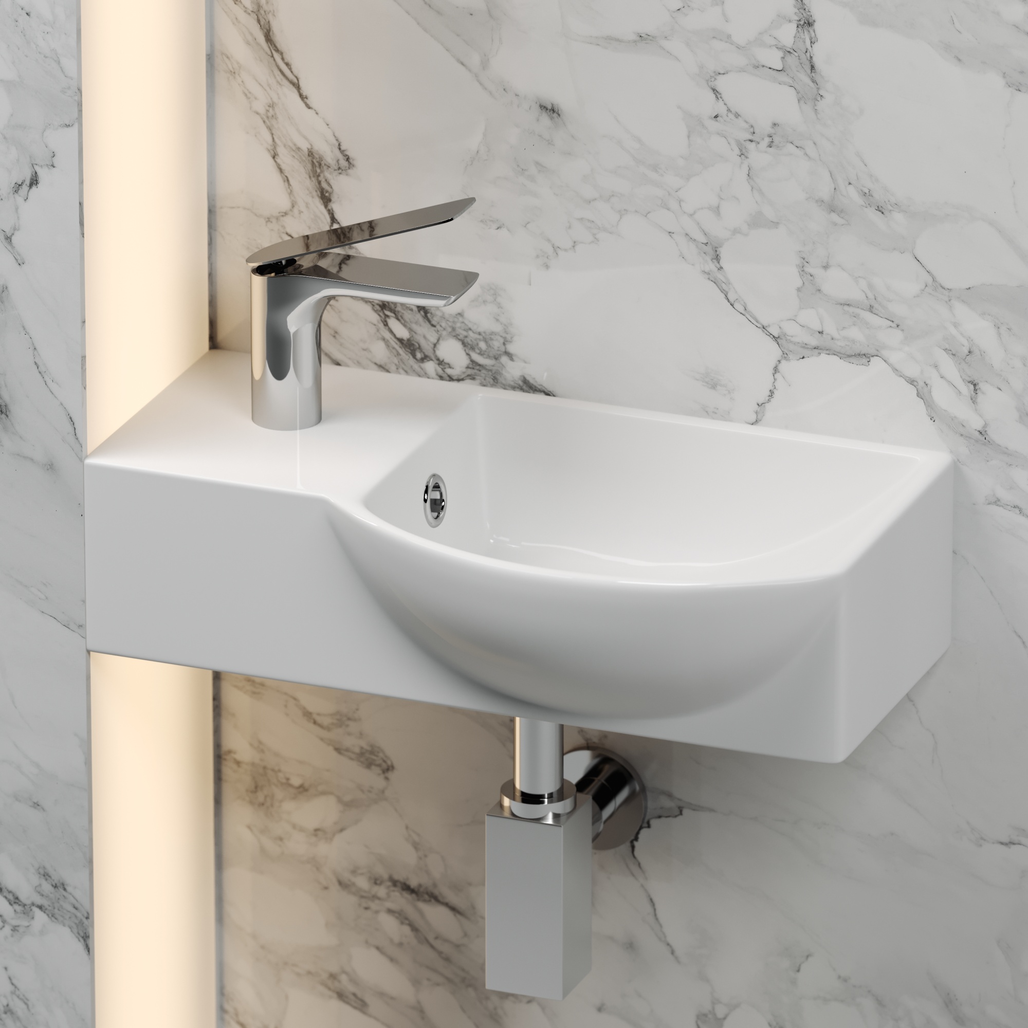 Раковина подвесная прямоугольная Ceramica Nova Element CN6039R фарфор цвет белый