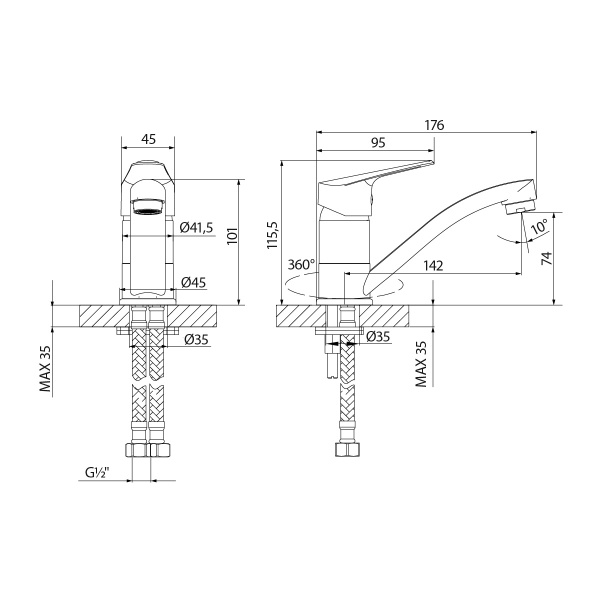 Смеситель для раковины Lemark Partner LM6507C хром