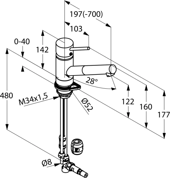 Смеситель для кухни Kludi Scope 339320575 без подключения к фильтру хром
