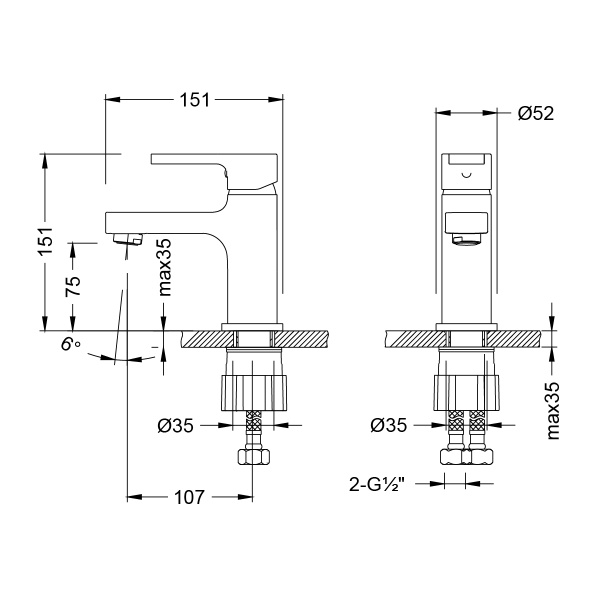 Смеситель для раковины Lemark Aura LM0606CH хром