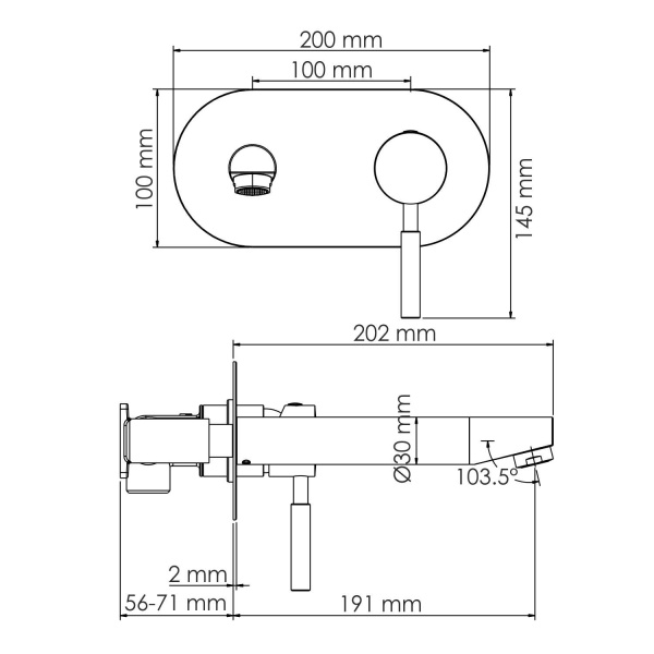 Смеситель для раковины Wasserkraft Gollach 3330 черный