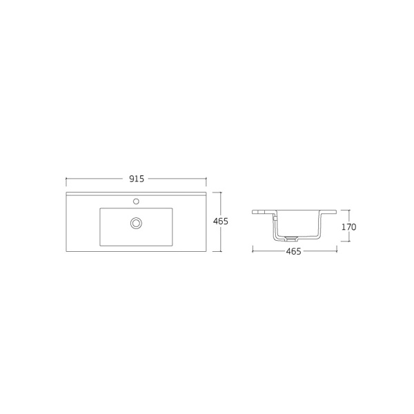 Раковина мебельная прямоугольная Vincea  VBS-13990 фарфор цвет белый