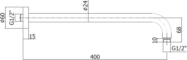Кронштейн для верхнего душа настенный Paffoni Lusso ZSOF034HGSP золото медовое брашированное 