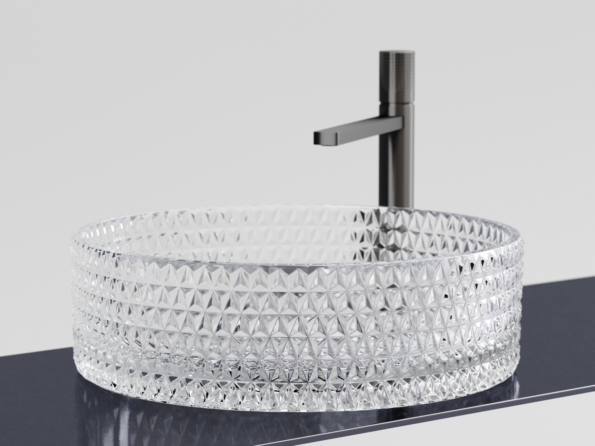 Раковина накладная круглая Ceramica Nova Cristal CN6062 стекло цвет прозрачный