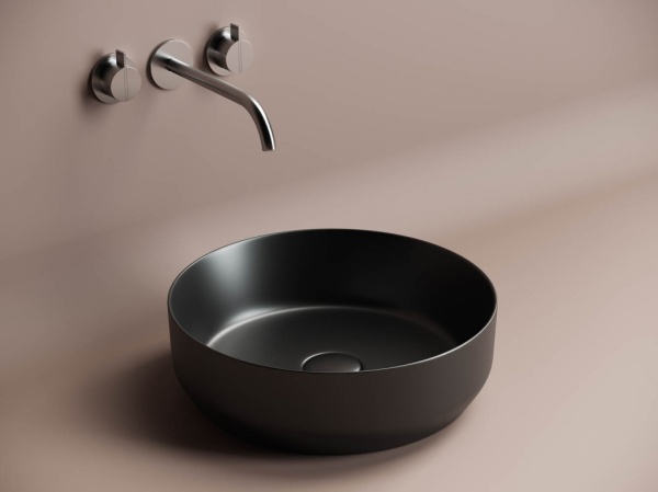 Раковина накладная круглая Ceramica Nova Element CN6022MB фарфор цвет черный матовый