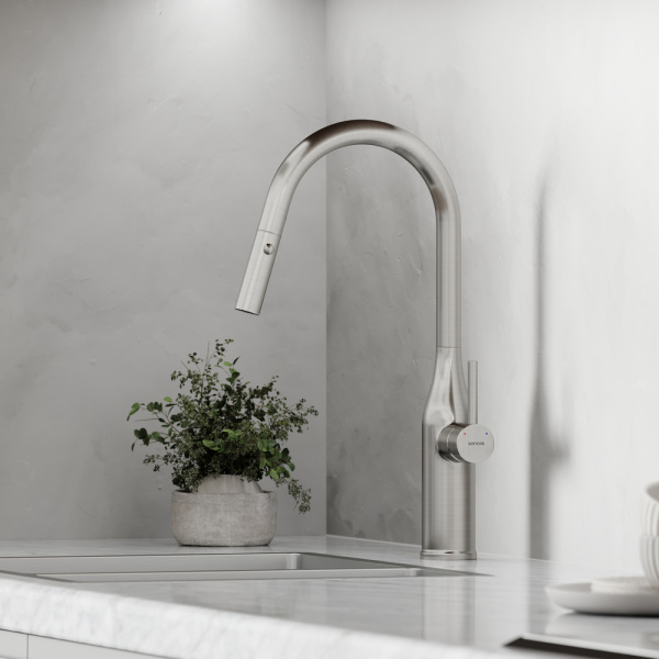 Смеситель для кухни Sancos Grand SC4002BNG без подключения к фильтру нержавеющая сталь