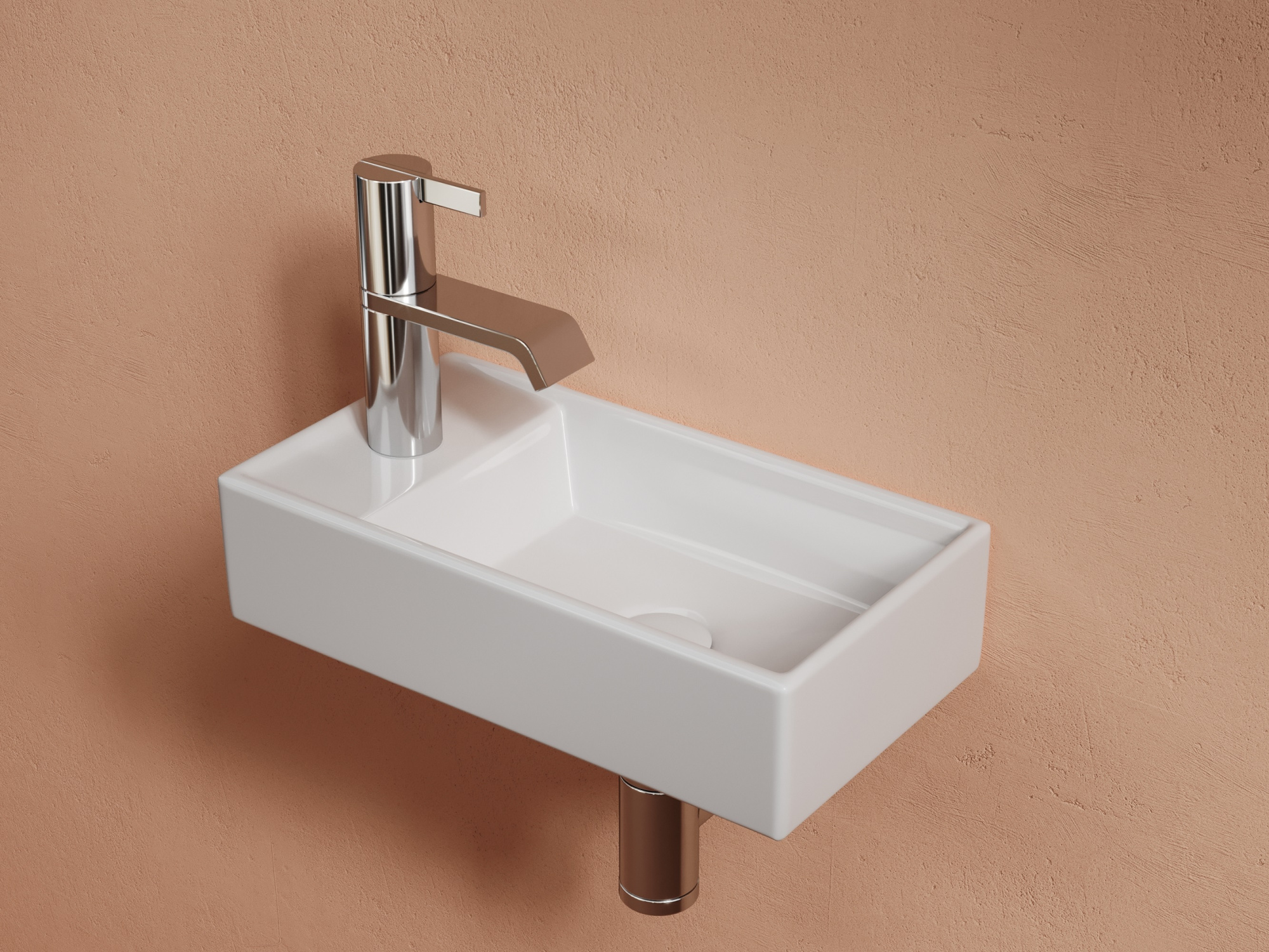 Раковина подвесная прямоугольная Ceramica Nova Element CN6051R фарфор цвет белый