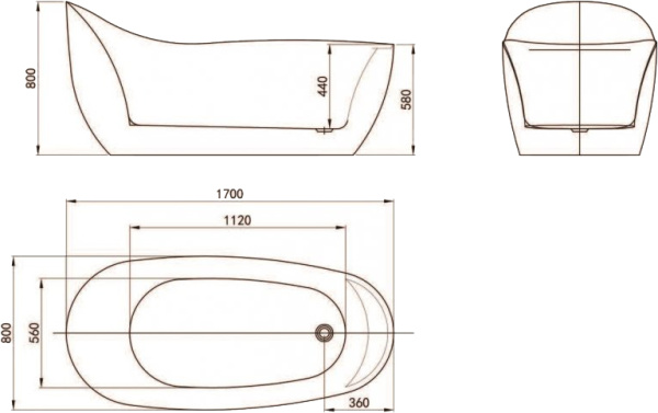 Акриловая ванна BelBagno  BB205-1700-800 170x80