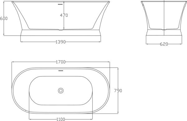 Акриловая ванна BelBagno  BB402-1700-790 170x79