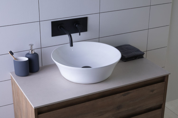 Раковина накладная круглая Aquanet Smart SMART-1 керамика цвет белый