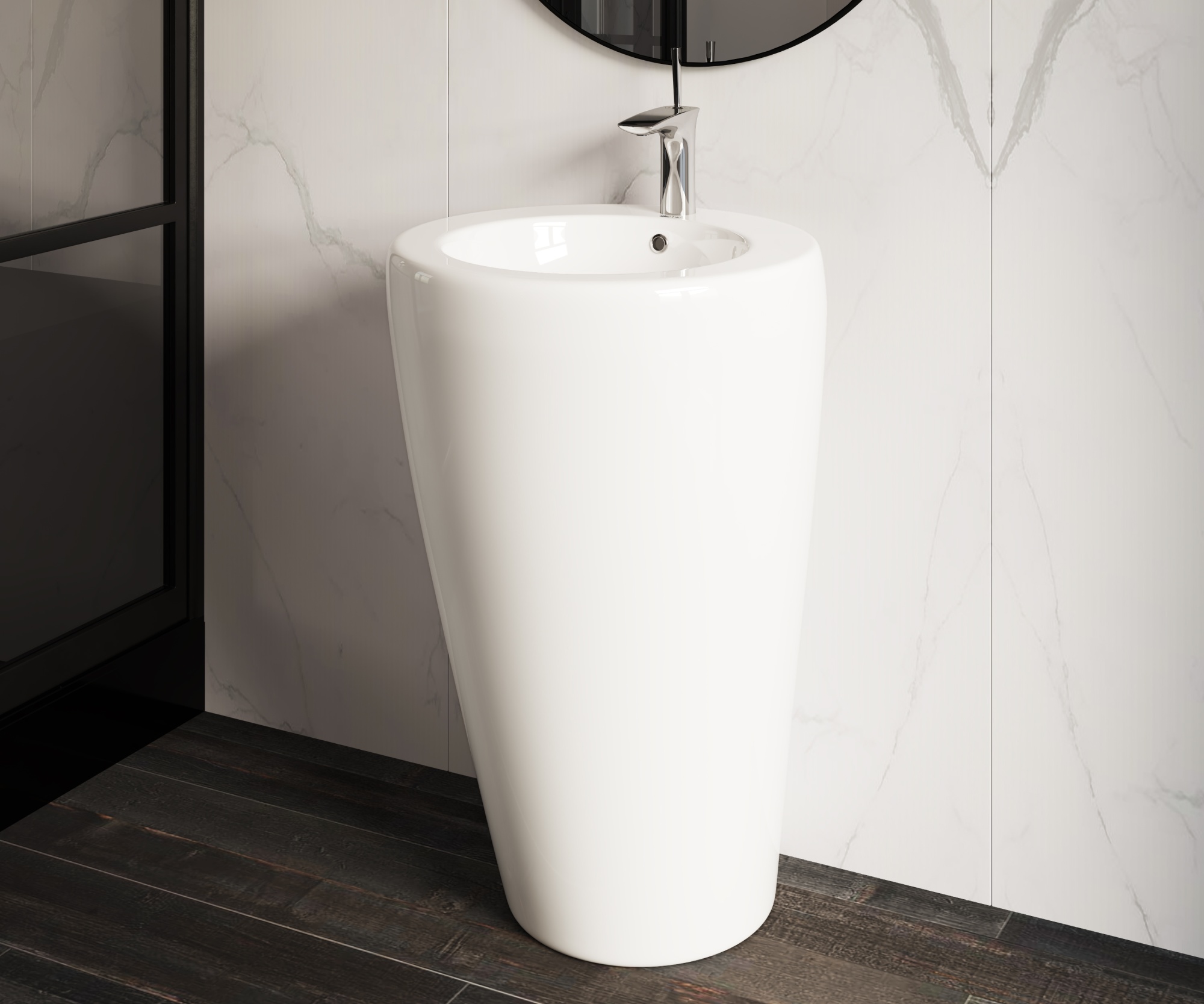 Раковина напольная круглая Ceramica Nova Element CN1807 фарфор цвет белый