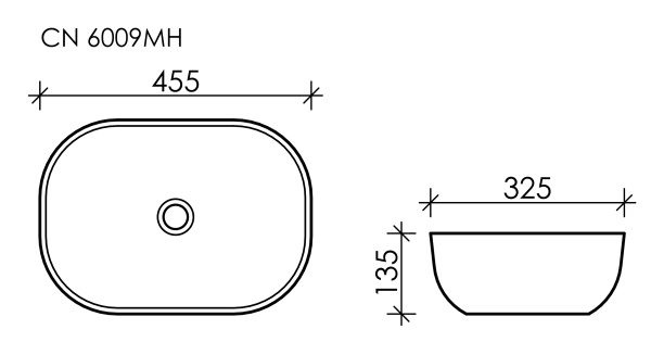 Раковина накладная прямоугольная Ceramica Nova Element CN6009MH фарфор цвет серый матовый