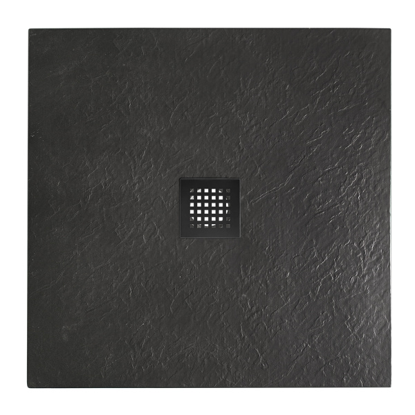 Душевой поддон низкий BelBagno Uno TRAY-MR-UNO-A-90-35-NERO-NO квадратный литьевой мрамор 90x90 черный матовый