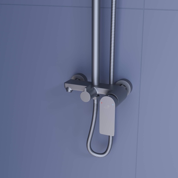 Душевая система со смесителем RGW Shower Panels 59140127-11 монтаж настенная без термостата серый