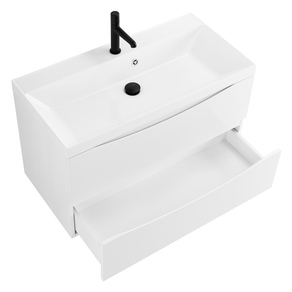 Тумба под раковину подвесная BelBagno Marino MARINO-900-2C-SO-BL-P 90 см  2 ящика цвет Bianco Lucido 