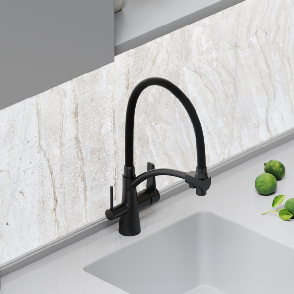 Смеситель для кухни Sancos Eri SC4001MB с подключением к фильтру матовый черный