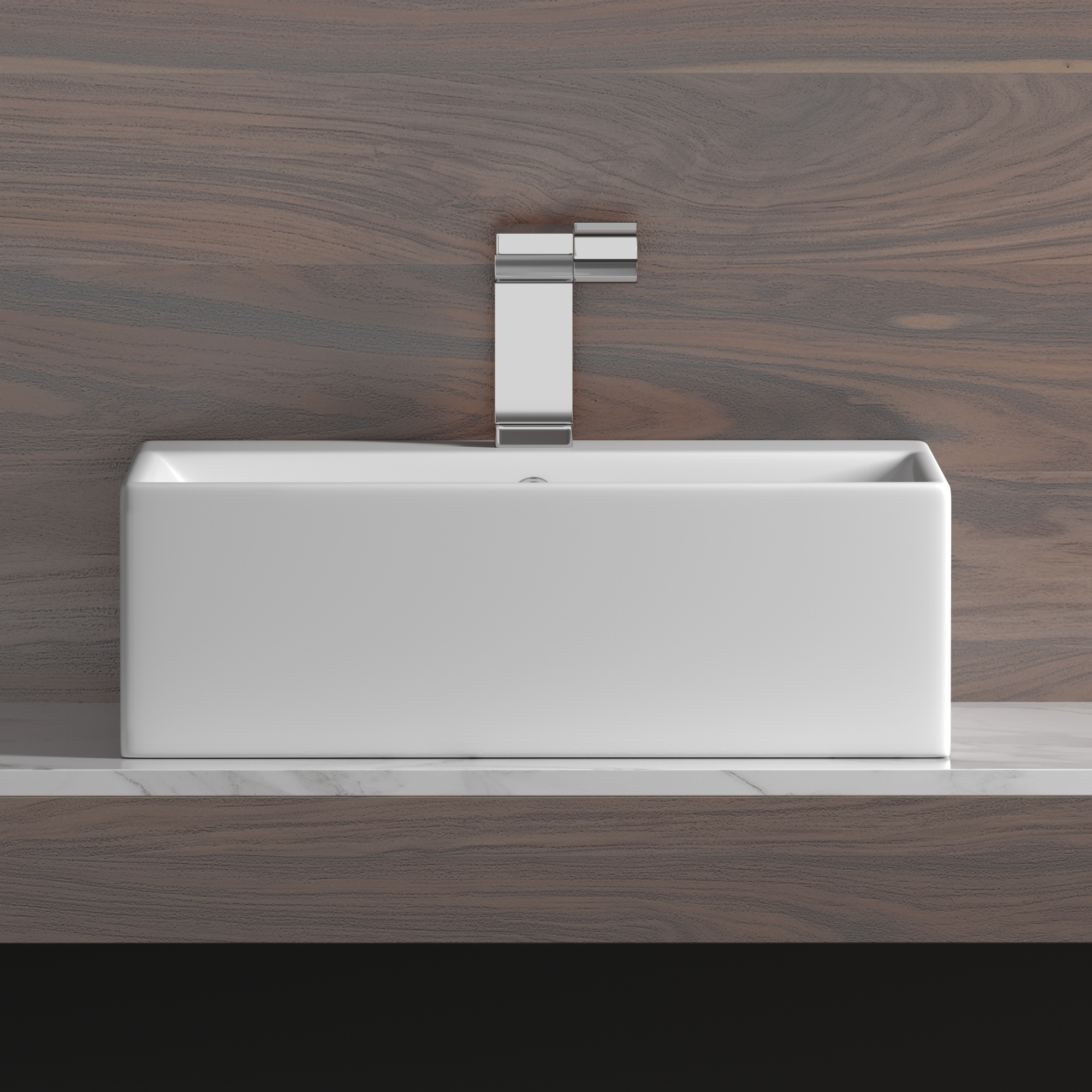 Раковина накладная прямоугольная Ceramica Nova Element CN6040 фарфор цвет белый