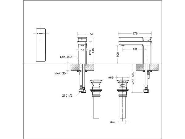 Смеситель для раковины Bravat Phillis F156101C-ENG хром