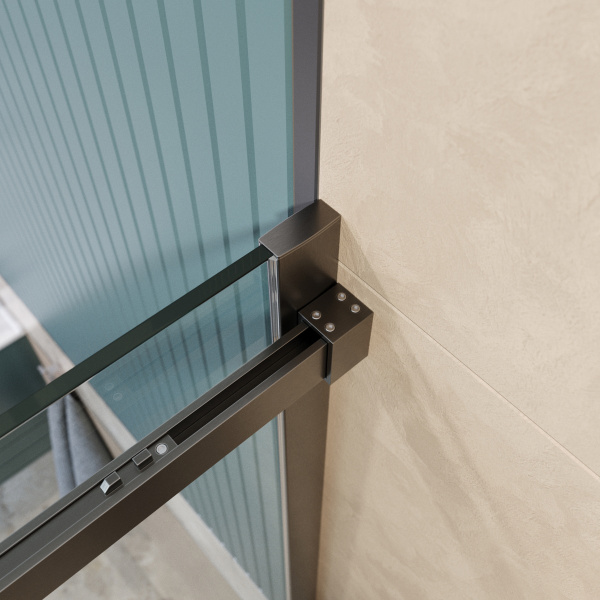 Душевая дверь BelBagno Soft Close-2 SOFT_CLOSE-2-BF-1-140-C-GM 140 см стекла прозрачные, профиль оружейная сталь