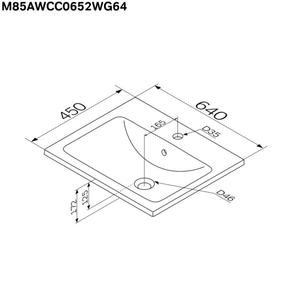 Раковина мебельная квадратная  Am.Pm X-Joy M85AWCC0652WG64 фарфор цвет белый глянцевый