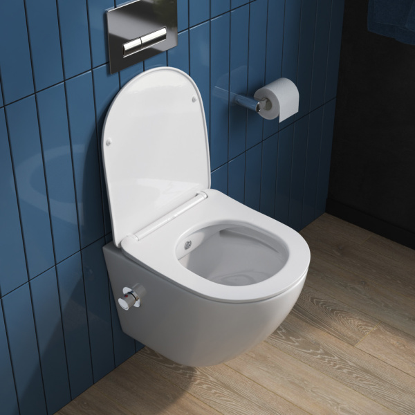Унитаз подвесной BelBagno Uno BB3105CHR-BS/SC Rimless фаянс белый