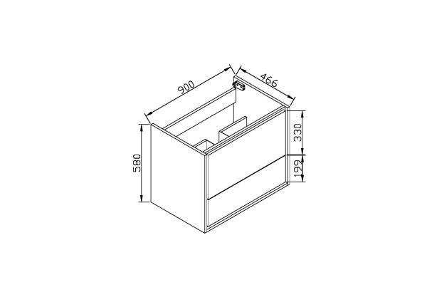 Тумба под раковину Vincea Alessia VMC-1S900NL 90 см подвесная